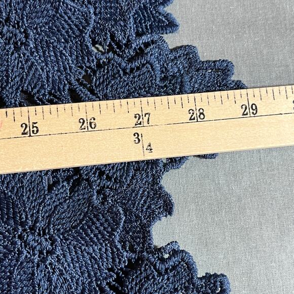 Ella Rafaella Blouse Womens 3X Blue Lace Floral Lined Boho Career Mature NEW - Picture 9 of 10